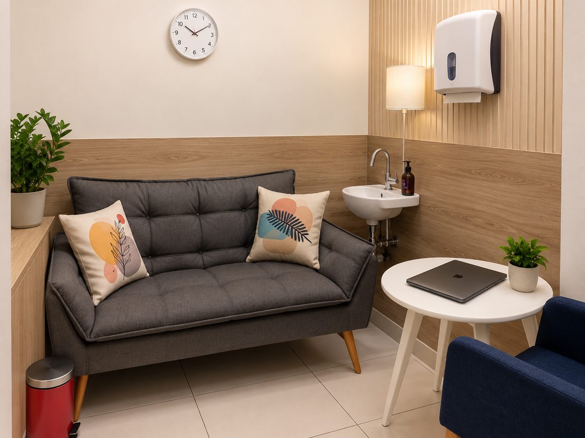 Sala de espera da unidade Nutrate Copacabana